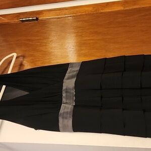 Elegant Black Halter Dress with Silver Accent